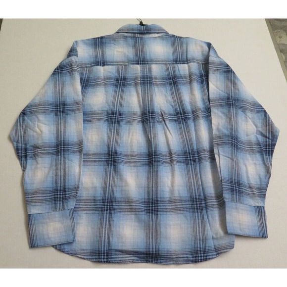 Levi's A08670004 Women's Sz L Joey Plaid Bonnie Blue L/S Flannel Shirt $60 - Picture 5 of 10